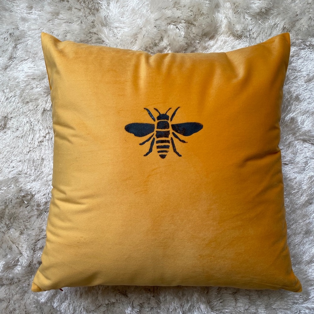 Brand new Honey Bee velvet pillow.